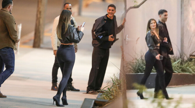 Kylie Jenner – Sexy Big Ass in Tight Pants and Heels Out in Malibu