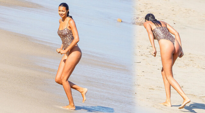 Lais Ribeiro – Sexy Ass in a Swimsuit on the Beach in Malibu