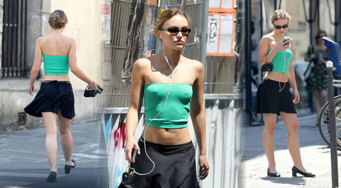 Lily-Rose Depp – Sexy Legs and Hard Pokies Out in Paris