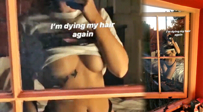 Lottie Moss – Sexy Underboobs and Panties in Hot Selfie Video