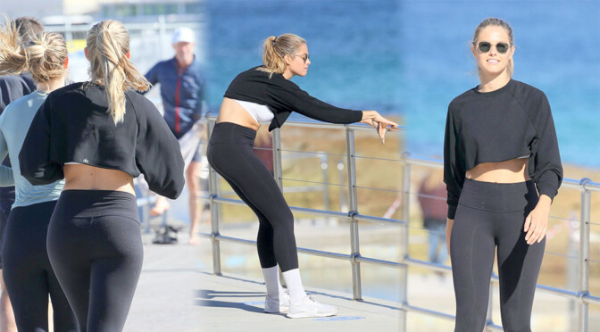 Natalie Jayne Roser – Sexy in Leggings Out at Bondi Beach in Sydney