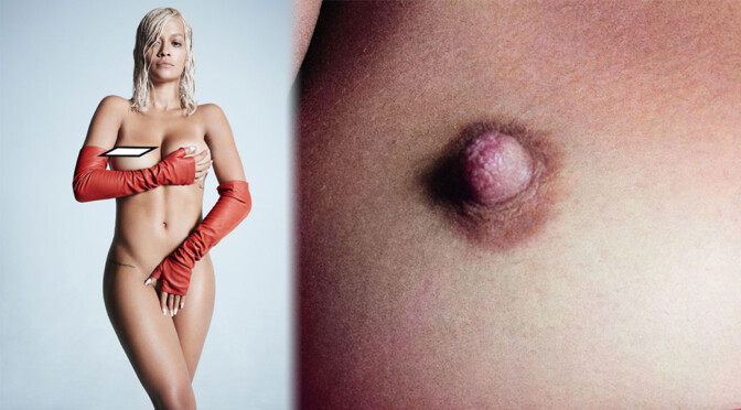 Rita Ora – Sexy Nipple in Topless Outtake from Clash Magazine Photoshoot (Autumn 2018) (NSFW)