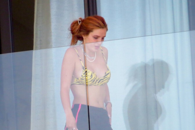 Bella Thorne Sexy Boobs in Bikini Top