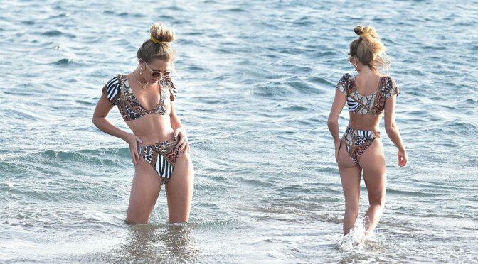 Georgia Harrison – Sexy Ass in Bikini at a Beach in France