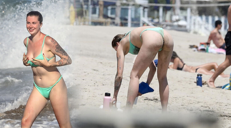 Ireland Baldwin – Sexy Boobs in Tiny Bikini on the Beach in Malibu