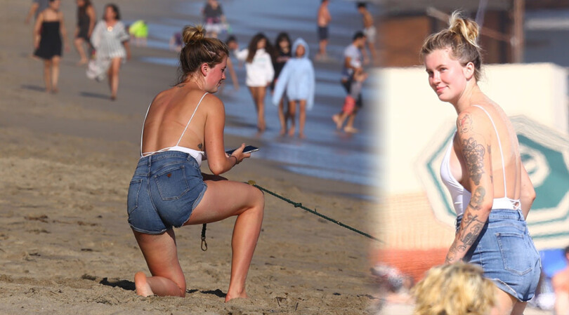 Ireland Baldwin – Sexy Braless Boobs at the Beach in Malibu