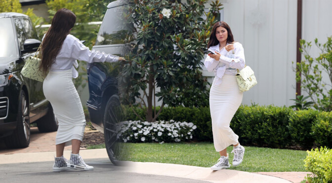 Kylie Jenner – Sexy Ass in Tight Skirt Out in Laguna Beach
