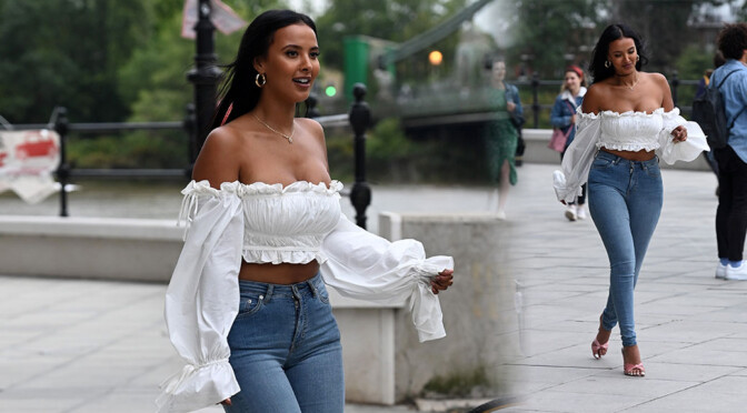 Maya Jama – Sexy Cleavage Out in London