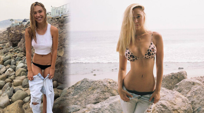 Alexis Ren Sexy Boobs In Bikini And Wet T Shirt