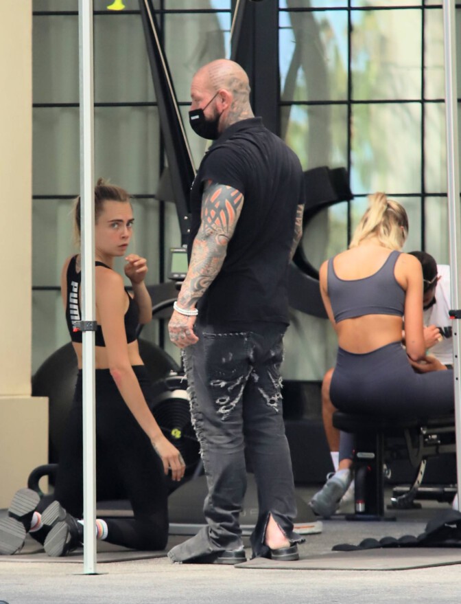 Cara And Kaia Sexy In Gym
