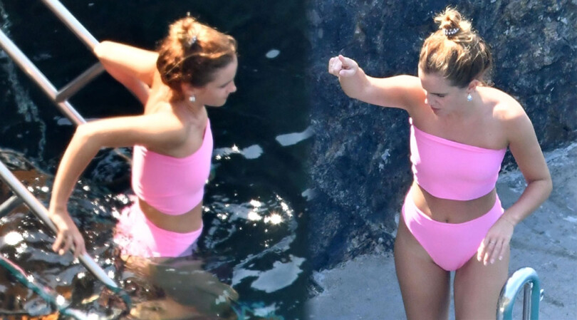 Emma Watson – Sexy Body in Pink Bikini in Positano