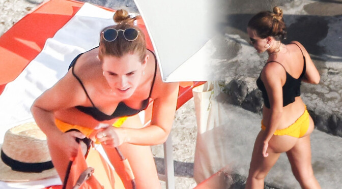 Emma Watson – Beautiful Ass in a Bikini at a Beach in Positano
