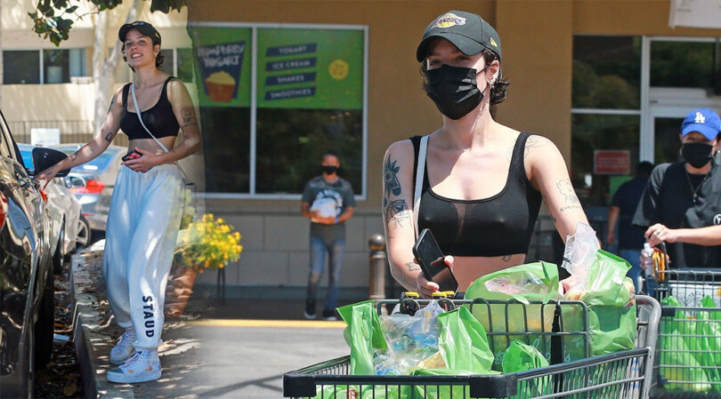 Halsey – Braless Hard Nipples Out in Los Angeles