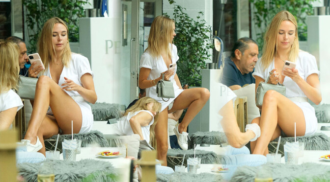 Kimberley Garner – Sexy Upskirt in Short Dress out London