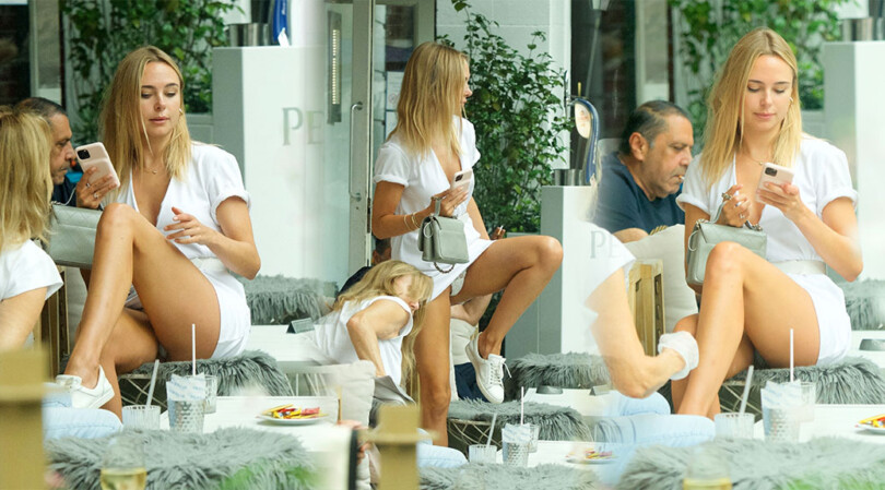 Kimberley Garner – Sexy Upskirt in Short Dress out London