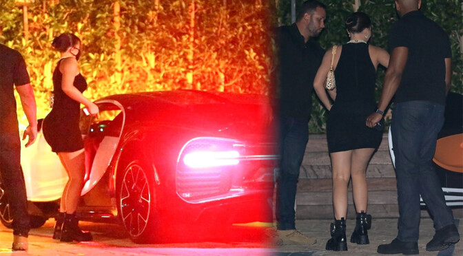 Kylie Jenner – Sexy Ass in a Tiny Black Dress at SoHo house in Malibu