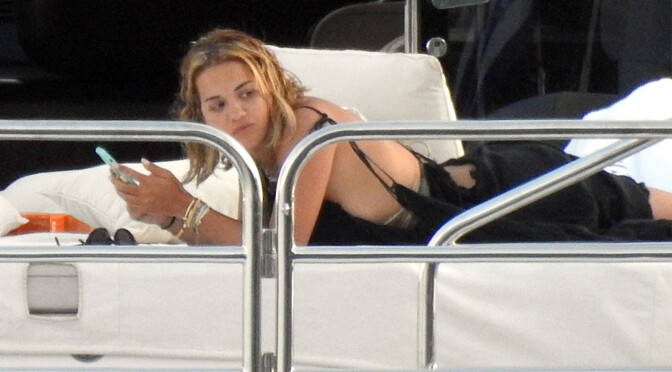 Rita Ora – Sexy Body in Bikini on a Yacht in Corfu