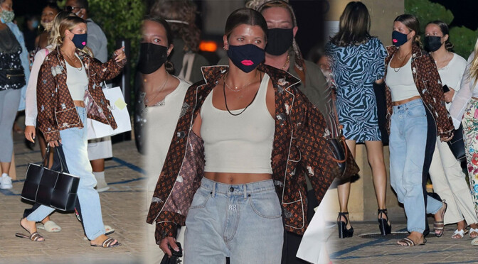 Sofia RIchie – Sexy Braless Boobs in White Top Out in Malibu