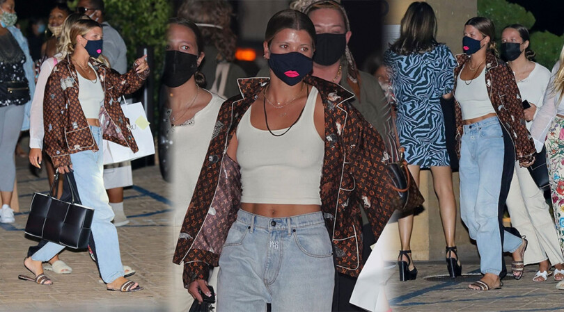 Sofia RIchie – Sexy Braless Boobs in White Top Out in Malibu