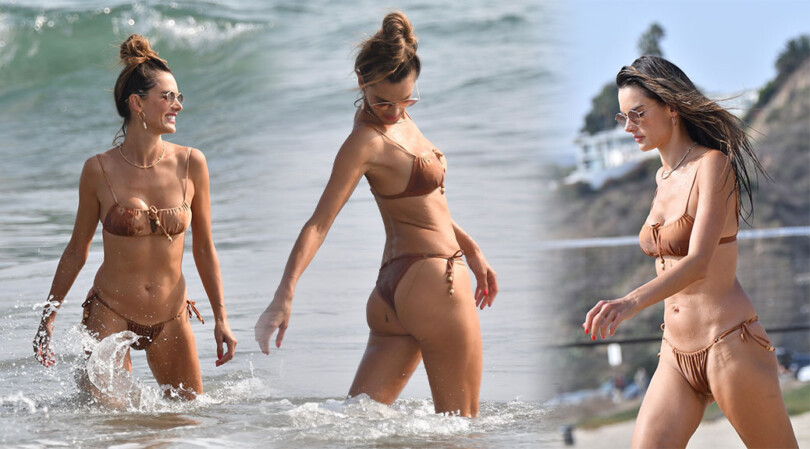 Alessandra Ambrosio – Sexy Ass in SKimpy BIkini on the Beach in Santa Monica