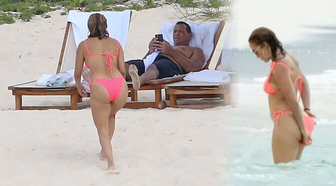 Jennifer Lopez – Sexy Big Ass in a Bikini on the Beach in Turk and Caicos
