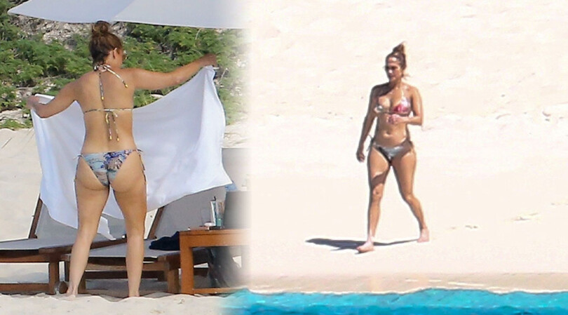 Jennifer Lopez – Hot Big Ass in Bikini at the Beach in Turks and Caicos