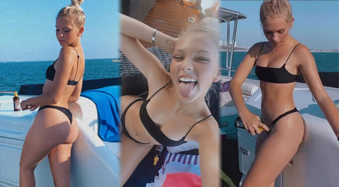 Jordyn Jones – Sexy Ass in a Tiny Black Bikini