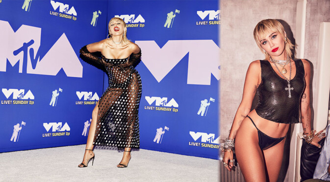 Miley Cyrus – Sexy Boobs and Nipples at 2020 MTV Video Music Awards