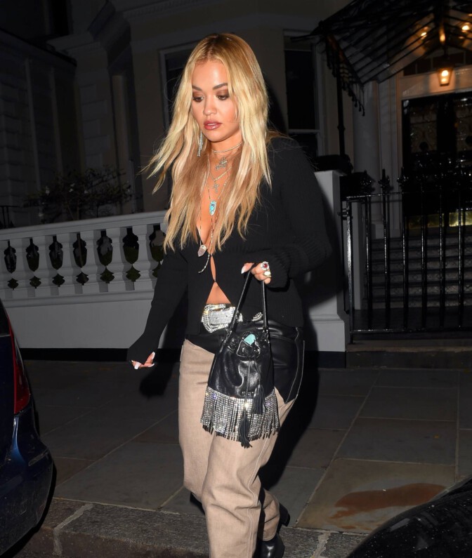 Rita Ora Braless Cleavage