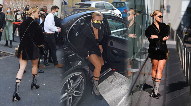 Rita Ora – Sexy Legs and Braless Boobs at the Fendi’s fashion show in Milan