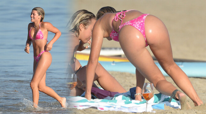 Sofia Richie – Fantastic Ass in Thong Bikini on a Beach in Los Angeles