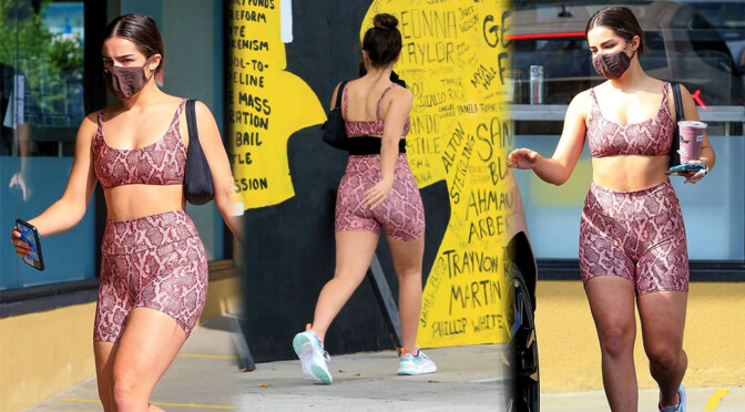 Addison Rae – Beautiful Body in Tiny Yoga Outfit Out in Los Angeles
