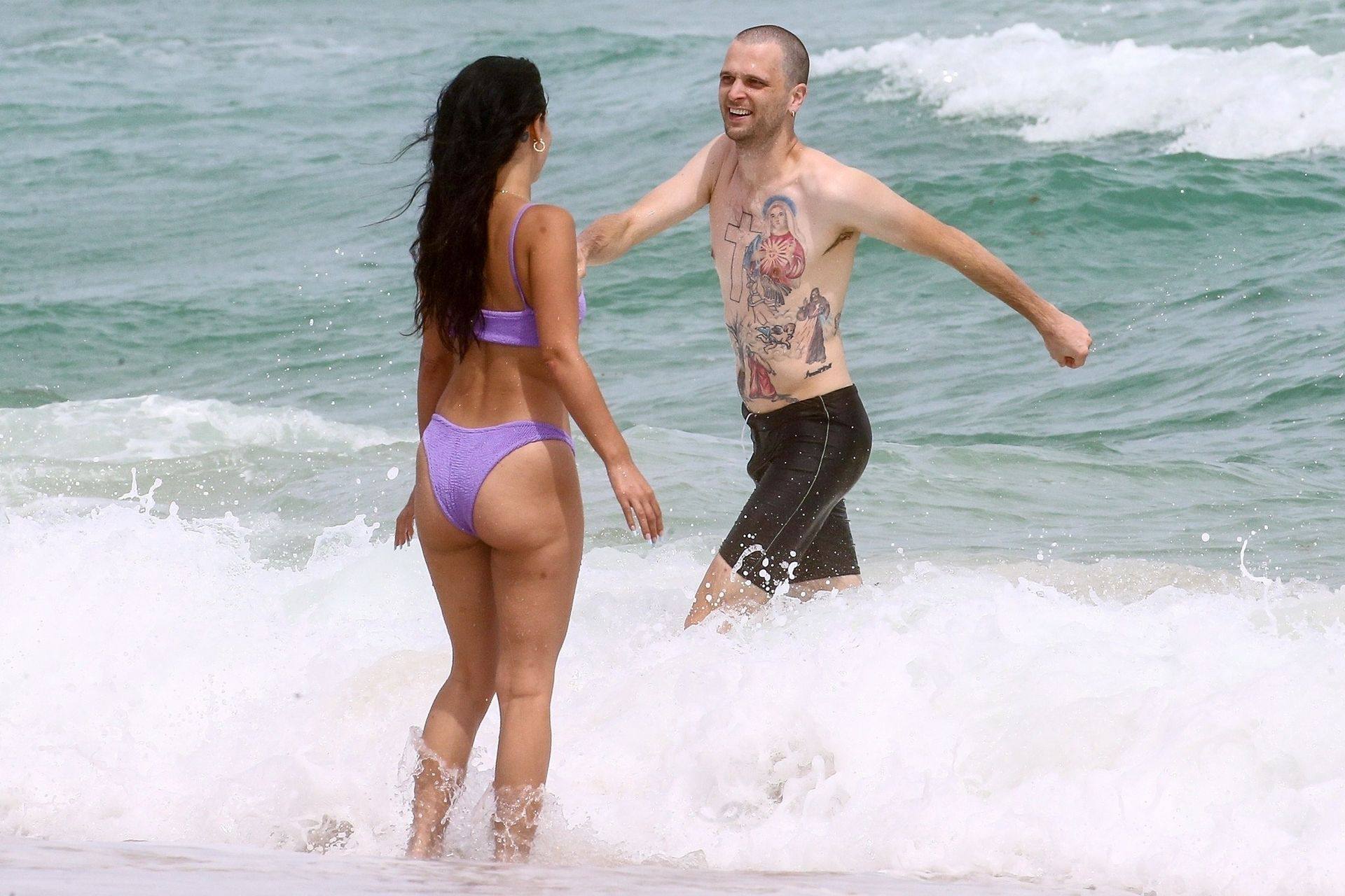 Alexa Demie - Sexy Ass in Purple Bikini on the Beach in Miami. 