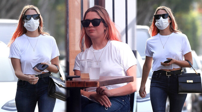 Ashley Benson – Sexy Braless Pokies Out in West Hollywood