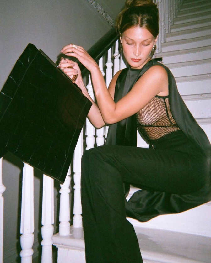 Bella Hadid Braless Nipslip