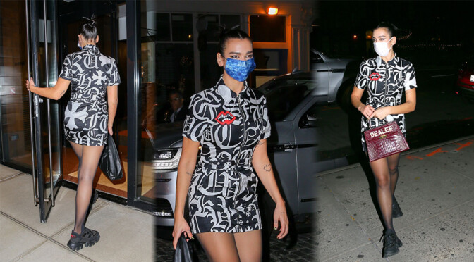 Dua Lipa – Sexy Legs in Short Dress Out in New York