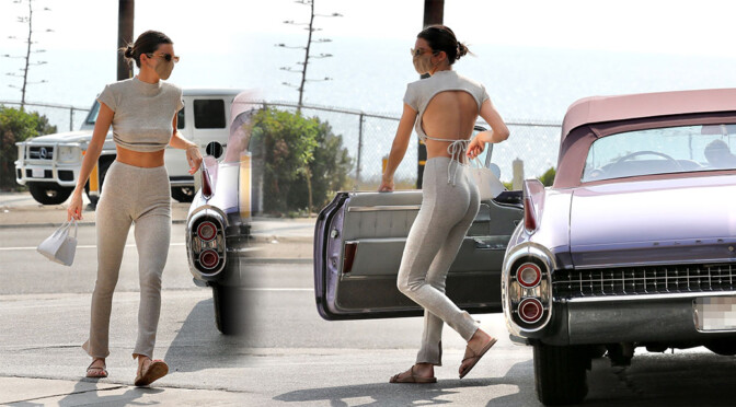 Kendall Jenner – Perfect Ass and Braless Breasts at a Gas Station in Malibu