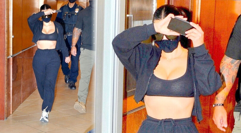 Kim Kardashian – Sexy Boobs in Tiny TOp Out in Beverly Hills