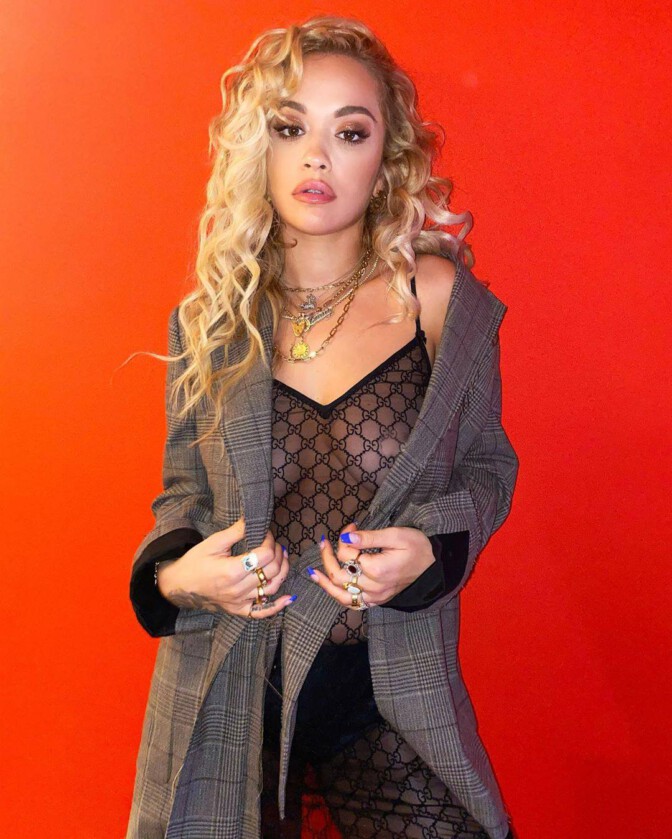 Rita Ora Boobs In Sheer Top