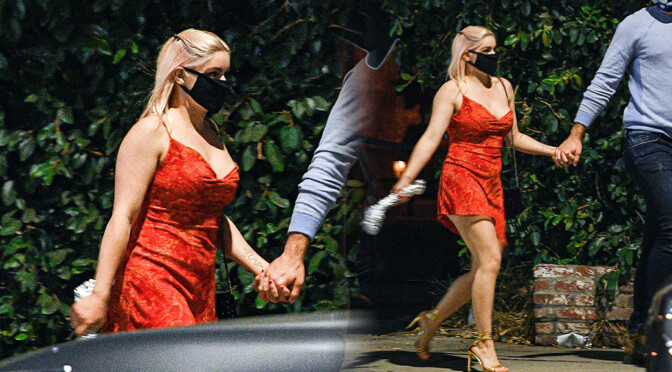 Ariel Winter – Sexy Big Boobs in a Small Red Dress Out in in Los Angeles