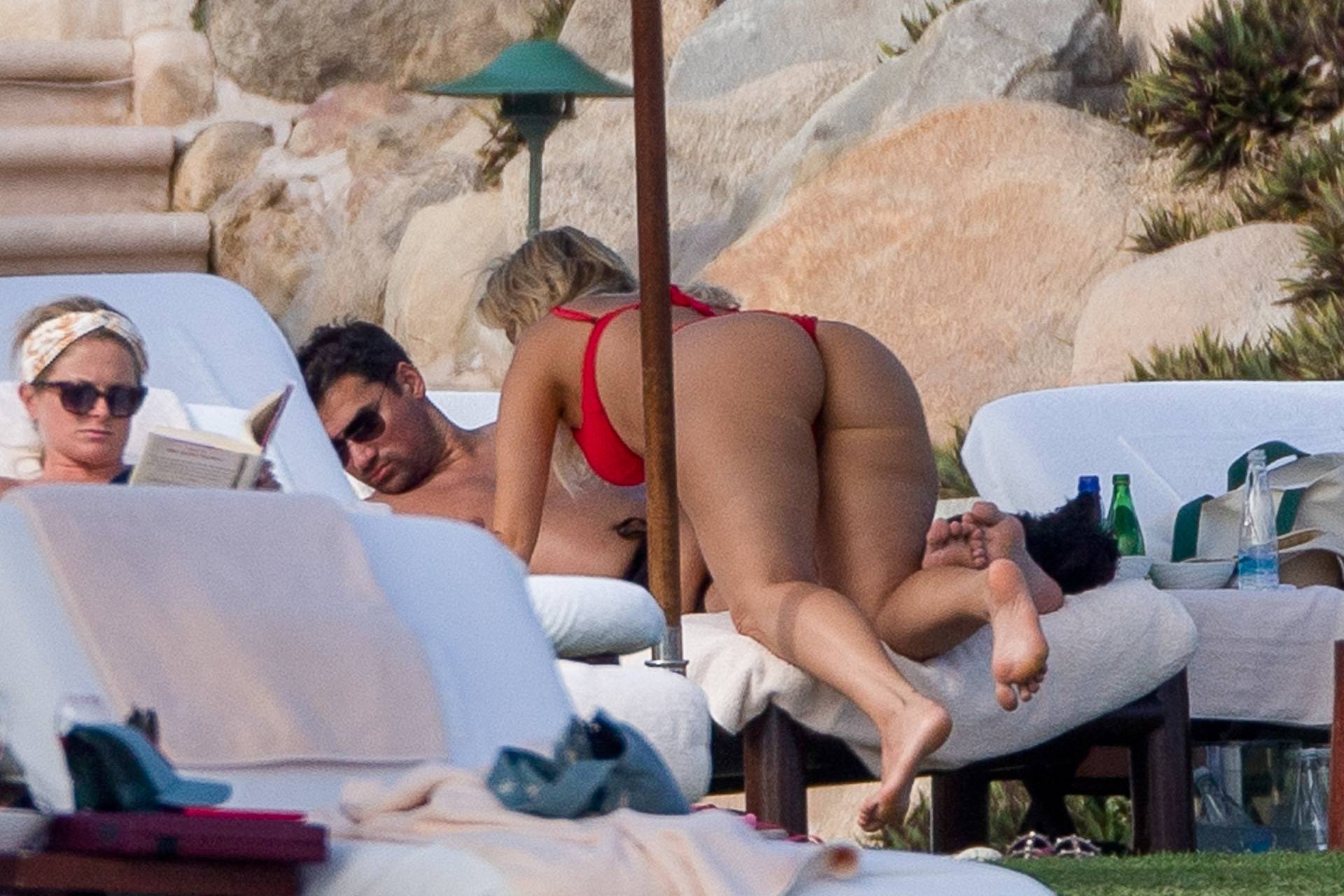 Bebe Rexha - Sexy Big Ass in Red Bikini in Cabo San Lucas. 
