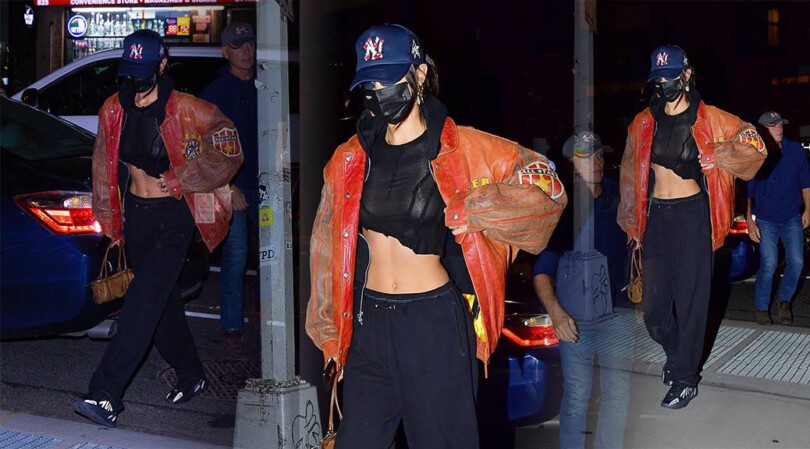 Bella Hadid – Sexy Nipples in a See-Through Crop Top Out in New York