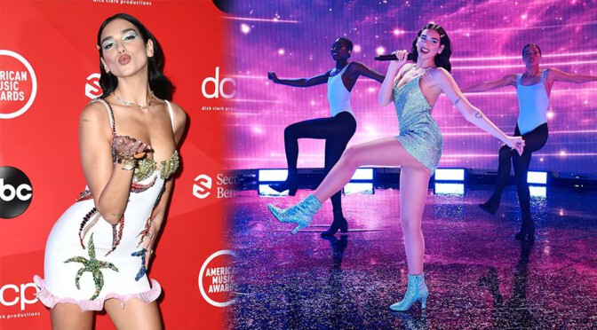 Dua Lipa – Sexy Legs and Boobs at 2020 American Music Awards in Los Angeles