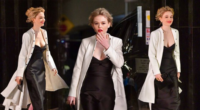 Emily Alyn Lind – Beautiful Boobs on the “Gossip Girl” Movie Set in New York