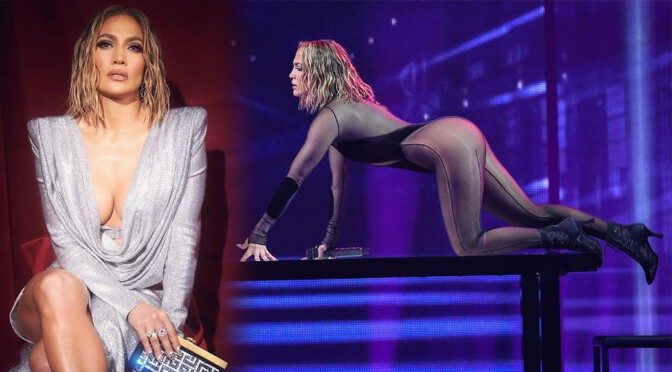 Jennifer Lopez – Sexy Legs and Boobs at 2020 American Music Awards in Los Angeles