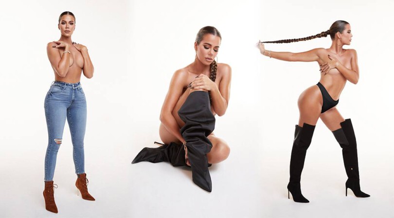 Khloe Kardashian – Sexy Body in a Topless Photoshoot for Good American (December 2020)