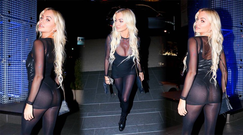 Lindsey Pelas – Sexy Boobs and Ass in a Hot Outfit at BOA steakhouse in West Hollywood