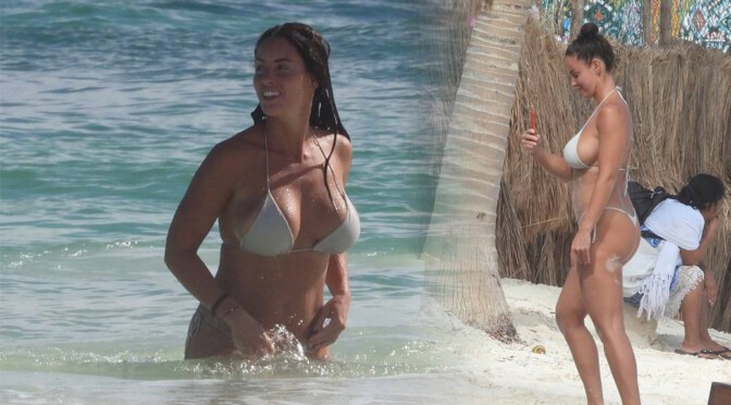 Lucia Lachkovic – Sexy Big Boobs in Bikini at the Beach in Tulum