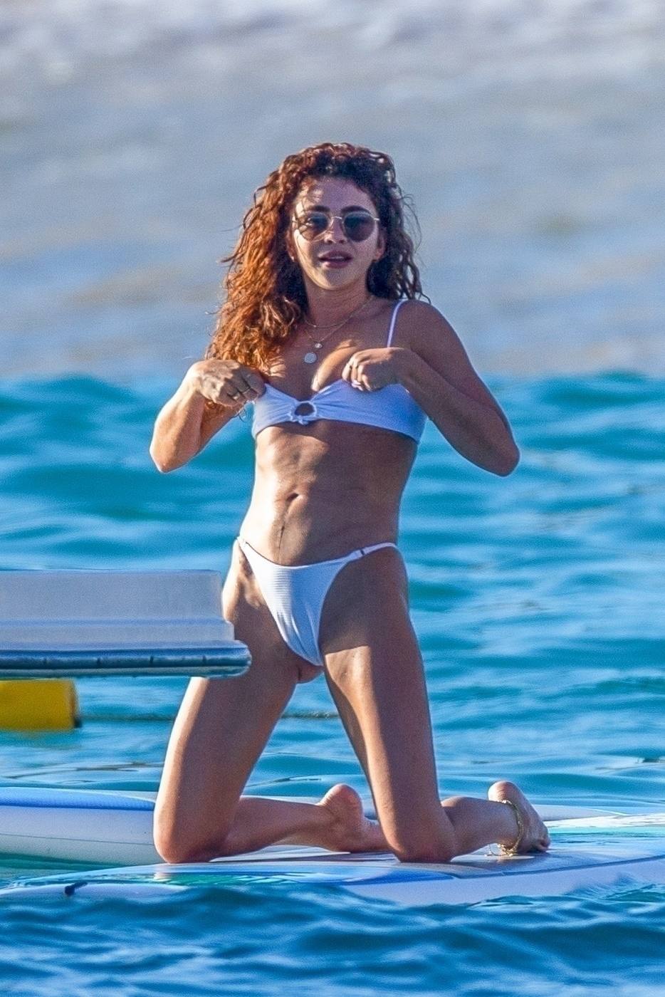Sarah Hyland - Sexy Ass in a Tiny White Bikini in Cabo San Lucas. 