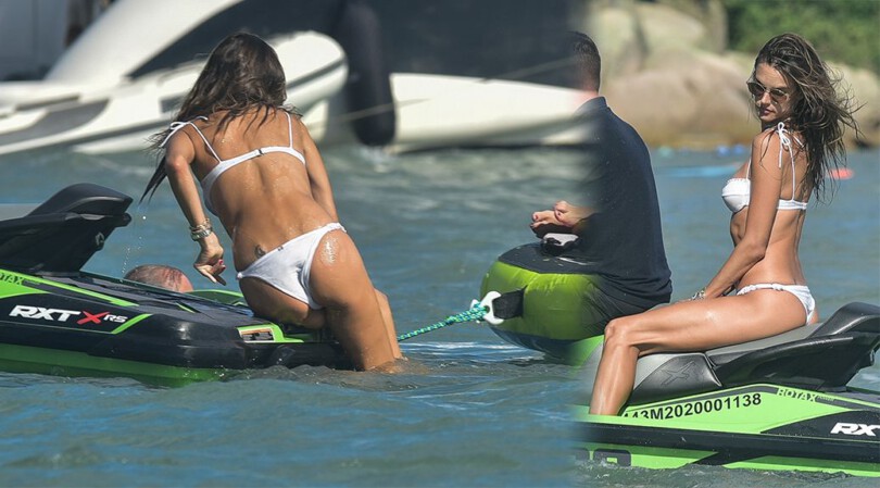 Alessandra Ambrosio – Stunning Body in Tiny Bikini on a Jet Ski in Florianopolis